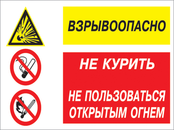 Кз 52 взрывоопасно - не курить, не пользоваться открытым огнем. (пластик, 400х300 мм) - Знаки безопасности - Комбинированные знаки безопасности - Магазин охраны труда ohranatruda-shop.ru